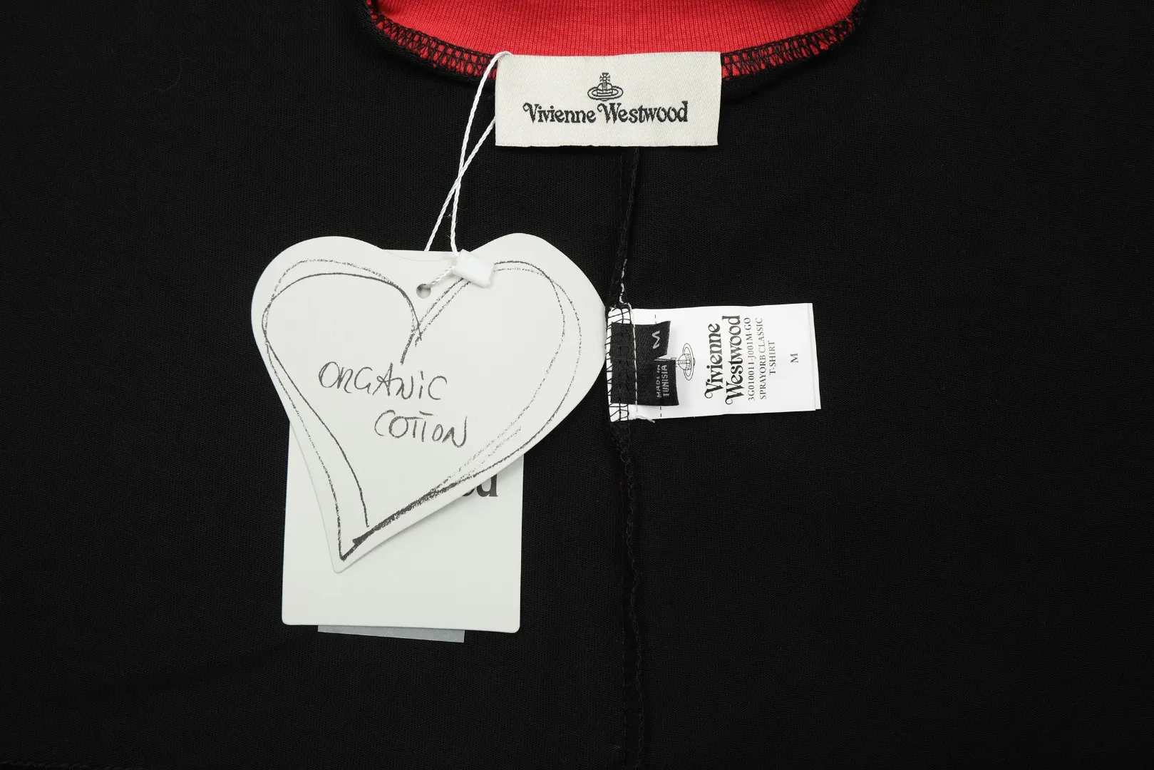 VIVI11#vivienne west wood Queen Mother West Vivian Saturn Poker Contrast Color Short Sleeve 2024 Top Popular Style XS-L Color: Black White